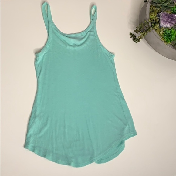 Vintage Tiffany Blue Sea-foam Green Mermaid layer Net knit weave Tank Top small - Picture 4 of 8